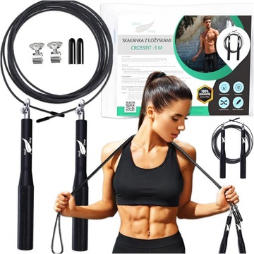 SKAKANKA CROSSFIT FTINESS BOKSERKSA REGULOWANA Z ŁOŻYSKAMI 3 M MEDI SLEEP