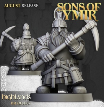 Гномы-шахтеры x20 CMD - Highlands Miniatures