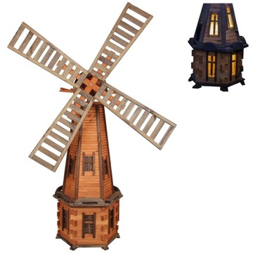 Wiatrak ogrodowy z ośwetleniem solarnym LED 235cm