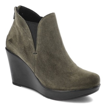 Zielone Stylowe Botki Karino Damskie Buty