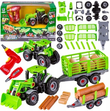 TRAKTOR DO SKRĘCANIA z Naczepą Ciągnik + WKRĘTARKA