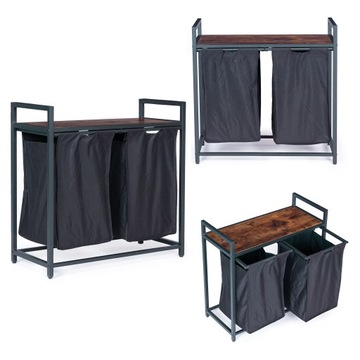 Корзина для сортировки белья, 2 корзины, стальная чердачная конструкция