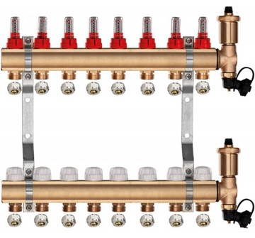 Напольный распределитель 8 с WILO GROUP + СОЕДИНИТЕЛИ PEX + КОРОБКА ДЛЯ НАВЕРХНЕГО МОНТАЖА