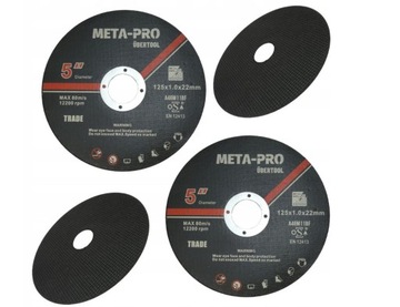 10x TARCZA DO CIĘCIA METALU SZLIFIERKI 10szt 125x1.0x22mm