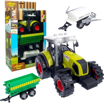 Ciągnik Traktor Maszyny rolnicze Traktorek z przyczępą Zestaw Farmera