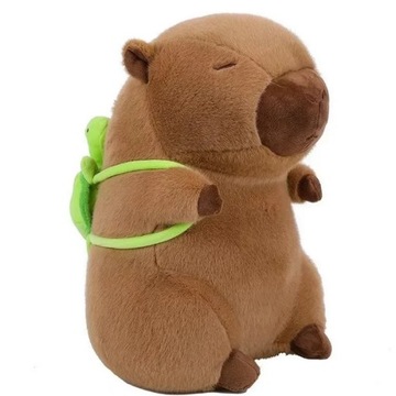 ПЛЮШЕВАЯ ИГРУШКА КАПИБАРА С РЮКЗАКОМ 25 СМ С ПЛЮШЕВОЙ ЧЕРЕПАХОЙ ИГРУШКА