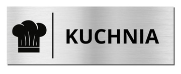 TABLICZKA NA DRZWI - KUCHNIA | piktogram | 20x7cm | srebrna