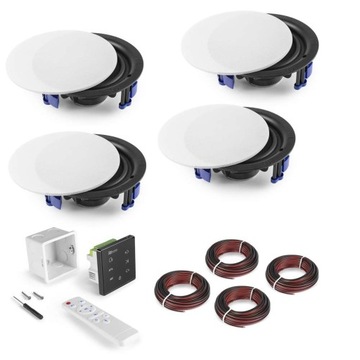Zestaw głośniki sufitowych ze wzmacniaczem Power Dynamics A100B SET WiFi BT