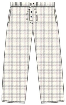 Spodnie piżamowe damskie Cornette 690/39 r. XL (42) kratka ecru kieszenie