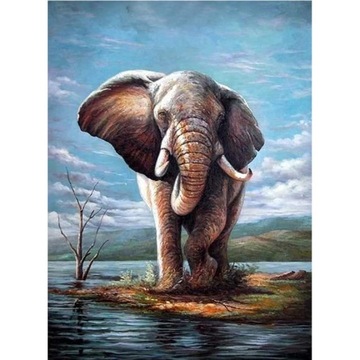 Słoń HAFT DIAMENTOWY Diamond Painting 5D 20x30 Mozaika Diamnetowa HOBBY