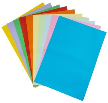 PAPIER KOLOROWY BIUROWY A4 50 ARKUSZY MIX 10 KOLORÓW