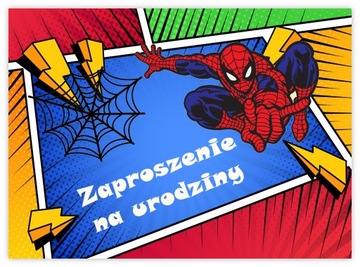 ZAPROSZENIA URODZINY dla dzieci SPIDERMAN