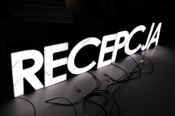 Светящаяся светодиодная надпись HOTEL, объемные буквы из оргстекла, 50 см.