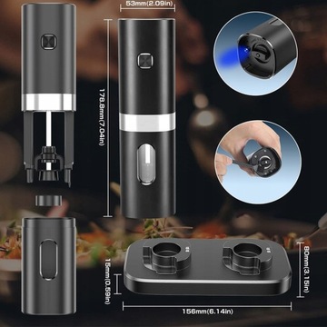 ЭЛЕКТРИЧЕСКАЯ МЕЛЬНИЦА ДЛЯ СОЛИ И ПЕРЦА LED USB 2 ШТ. ВЫСОКОЕ КАЧЕСТВО