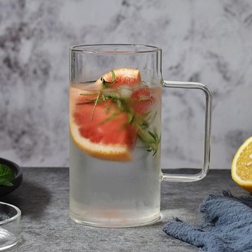 Стеклянные кофейные кружки 700 мл, термостойкая большая прозрачная кружка с ручкой для м