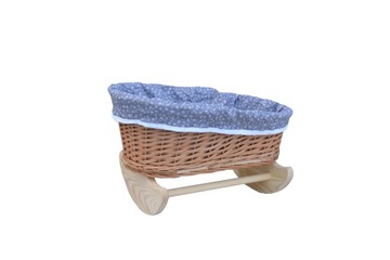 KOŁYSKA WIKLINOWA D/LALEK NATURALNY + DODATKI