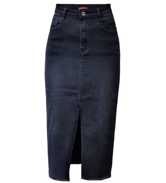 #30781 Spódnica JEANS denim ołówkowa rozcięcie XS