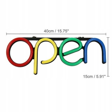 REKLAMA NEON LED NAPIS OPEN COLOR SZYLD BANER