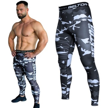 BELTOR LEGGINSY MĘSKIE TRENINGOWE NA SIŁOWNIE PANTHER L