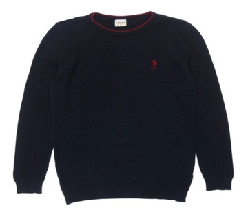 US POLO ASSN Męski Granatowy Sweter Logo r. M / L