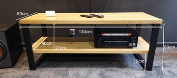 Деревянный таблица RTV с нижней полкой 130x50x50