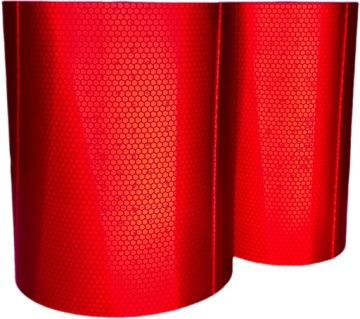 TAŚMA ODBLASKOWA SAMOPRZYLEPNA FOLIA CZERWONA 20cm