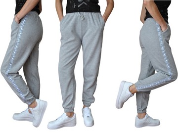 Damskie spodnie dresowe super garunek r.XL/XXL szare 95% BAWEŁNY