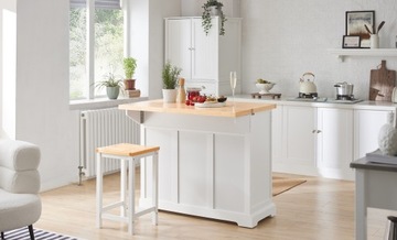 SoBuy Кухонный островной барный стол со складной столешницей, на колесах FKW71-WN