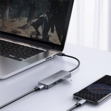 AUKEY CB-H36 КОНЦЕНТР USB-C SLIM АЛЮМИНИЕВЫЙ 4XUSB 3.0