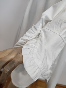 Tiffany włoska dłuższa koszula bawełniana z falbankami S-M