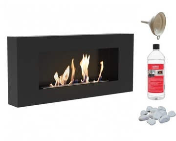 BIOKOMINEK 900x400 DELTA FLAT czarny bio kominek