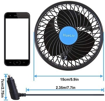 АВТОМОБИЛЬНЫЙ ВЕНТИЛЯТОР ОХЛАЖДАЮЩИЙ ВЕНТИЛЯТОР 12 В 360° ДЛЯ АВТОМОБИЛЬНОГО ТИХОГО 6-ДЮЙМОВОГО ВНЕДОРОЖНИКА