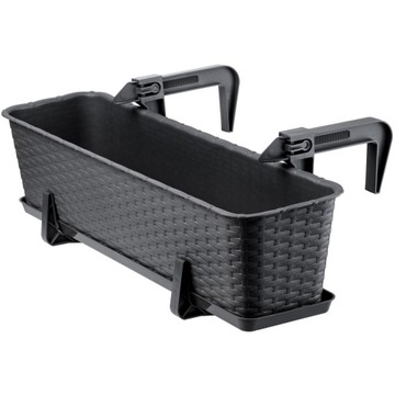 БАЛКОННАЯ ЯЩИКА 60 см ЦВЕТОЧНЫЙ ВАЗ ПОДСТАВКА ДЛЯ ЦВЕТОВ БАЛКОННЫЕ РУЧКИ