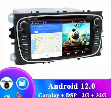 Radio Android 12 DVD 2/32 GPS FORD Mondeo Focus kamera gratis