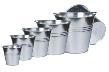 WIADRA ocynkowane 5 sztuk 5, 7, 10, 12, 15L wiadro