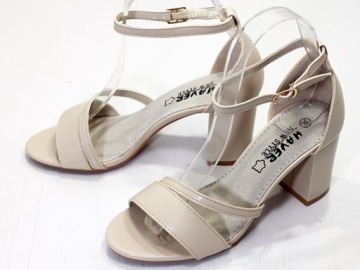 БЕЖЕВЫЕ БОСОНОЖКИ НА НИЗКОМ КАБЛУКЕ 26 39