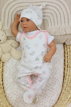 ŚPIOCHY NIEMOWLĘCE ŚPIOSZKI BAWEŁNIANE ROZPINANE r.62 GARDEN /15a/