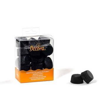 Czarne mini papilotki do muffinek, 200 szt Decora
