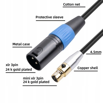 Профессиональный кабель XLR «папа» и «мама» Mini XLR