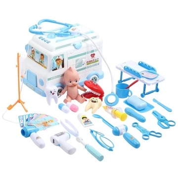 АВТОМОБИЛЬ Скорая помощь Машинка скорой помощи с носилками и медицинским набором DOLL для детей