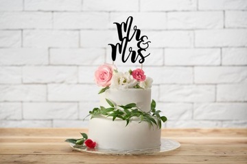 TOPPER NA TORT Mr&Mrs, CZARNY 25,5cm