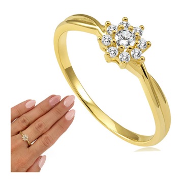 ЗОЛОТОЕ ОБРУЧАЛЬНОЕ КОЛЬЦО 585 14 К ЦИРКОНИЙ R15