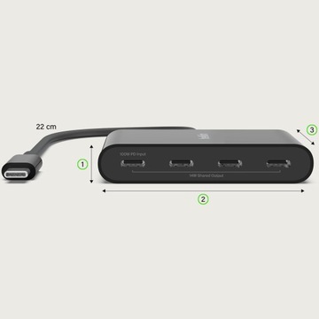 Компактный концентратор USB-C Belkin для ноутбука, AVC018 для 4 портов USB-C 3.2 Gen 2, 10 Гбит/с