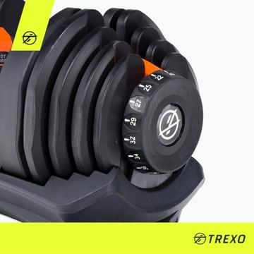 Регулируемая гантель TREXO 40 кг черная HT-18792700