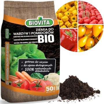 Podłoże Ziemia WARZYWA POMIDORY 50l BIO BIOVITA