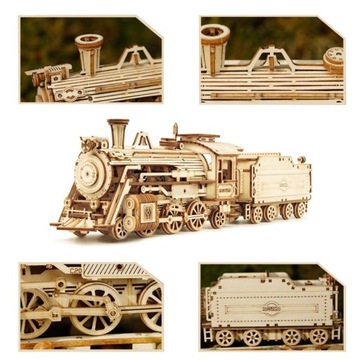 Деревянный механический 3D-пазл Prime Steam Express