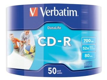 VERBATIM CD-R ДИСКОВ ДЛЯ ПЕЧАТИ 700МБ 50ШТ.