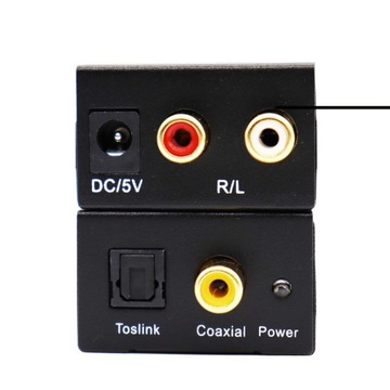 ОПТИЧЕСКИЙ КОНВЕРТЕР TOSLINK КОАКСИАЛЬНЫЙ В 2x CINCH RCA