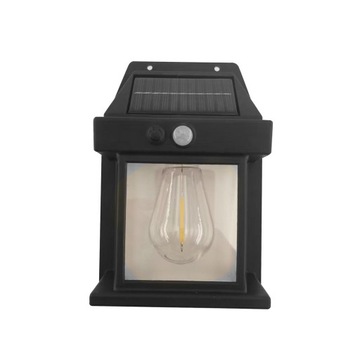 Solar Deck Light Kinkiet Outdoor Solar Czarny