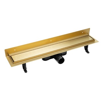 ODPŁYW LINIOWY PRZYŚCIENNY 70CM ZŁOTY PANEL DWUSTRONNY STAL NIERDZEWNA